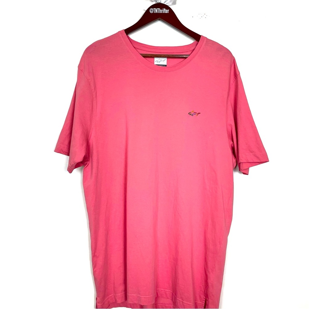 Greg Norman Men’s Fish Logo Tee Shirt Coral Peach XL Fishing Casual Relaxed Fit